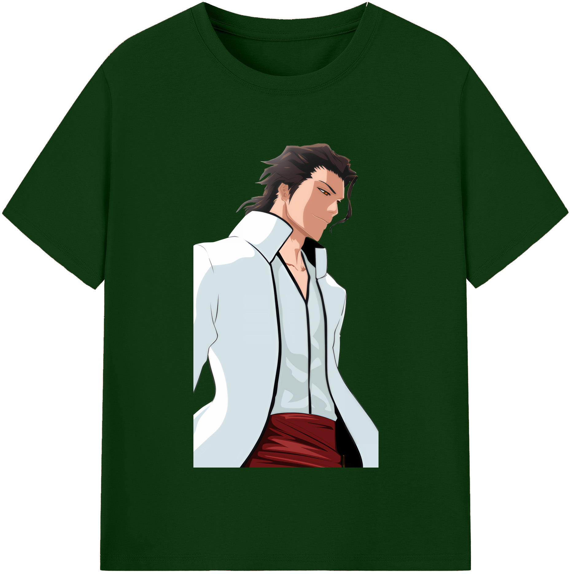 （画像用） ブリーチ 藍染 惣右介（あいぜん そうすけ） BLEACH Aizen Sousuke 綿100％半袖Tシャツ（フロントプリント）